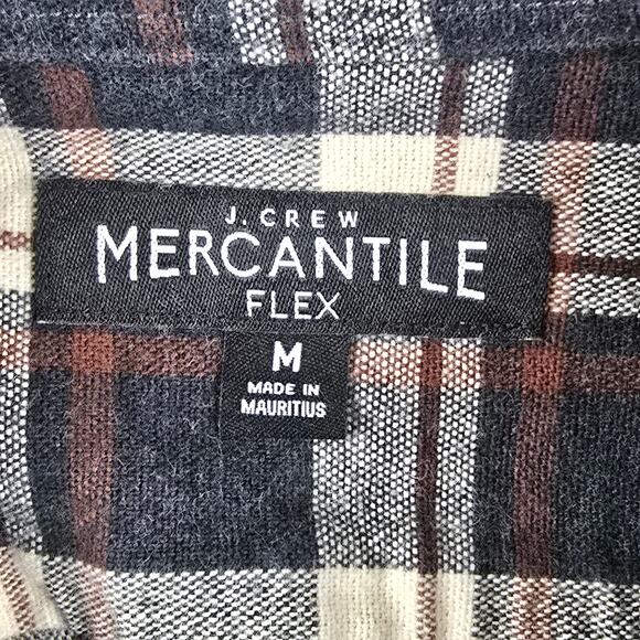 J. Crew Mercantile Shirt Mens Size Medium Brown Flannel Elbow Patches - Picture 12 of 16